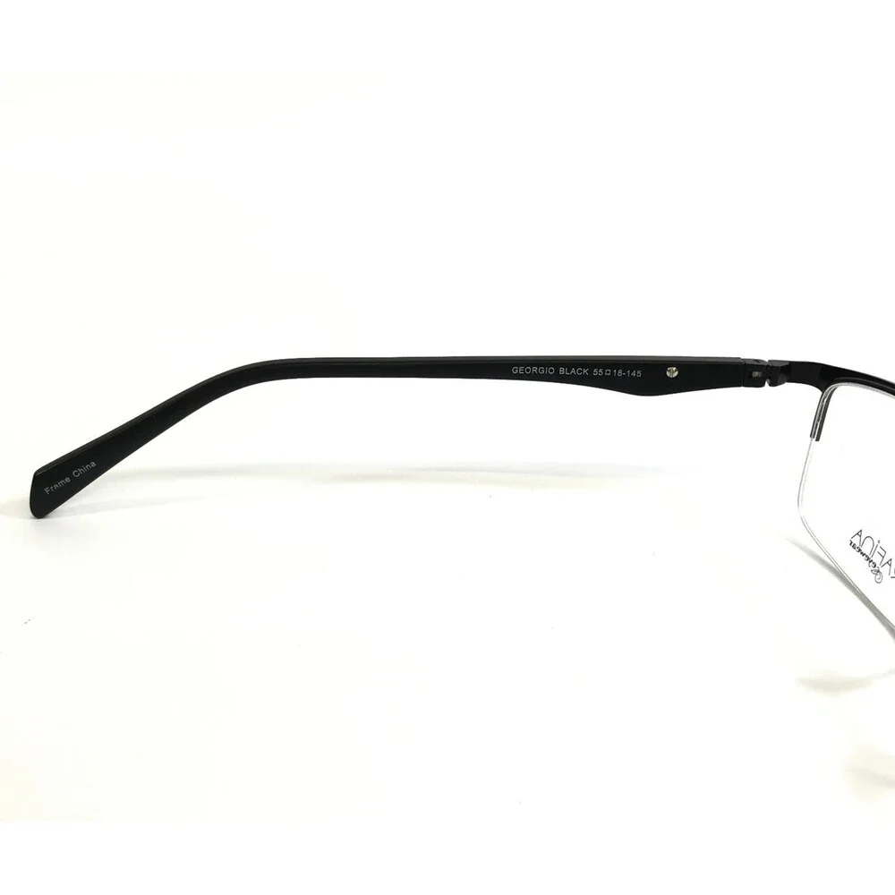 Serafina Eyewear Eyeglasses Frames GEORGIO BLACK Rectangle Half Rim55-18-145